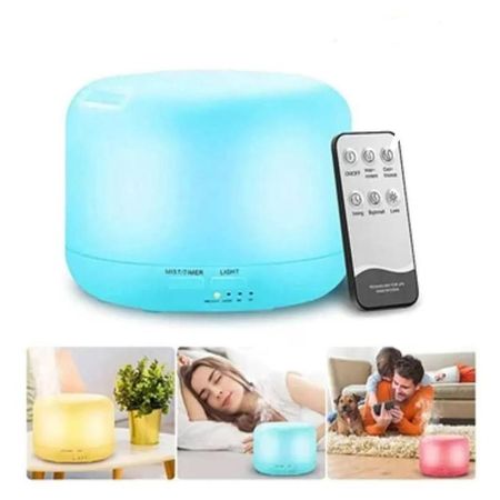 Aromatizador Difusor De Aromas y Aceites Ultrasónico led 500 ml Blanco