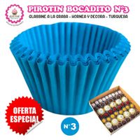 Pirotin Bocadito a la Grasa Horneable Turquesa Número 3 - 1000 unidades