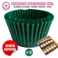 Pirotin Bocadito a la Grasa Horneable Verde Número 3 - 1000 unidades