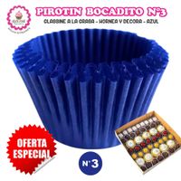 Pirotin Bocadito a la Grasa Horneable Azul Número 3 - 1000 unidades