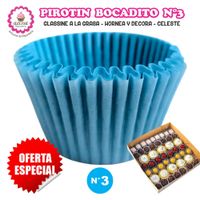 Pirotin Bocadito a la Grasa Horneable Celeste Número 3 - 1000 unidades