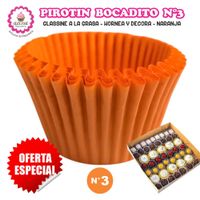 Pirotin Bocadito a la Grasa Horneable Naranja Número 3 - 1000 unidades
