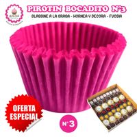 Pirotin Bocadito a la Grasa Horneable Fucsia Número 3 - 1000 unidades