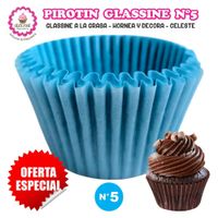 Pirotin a la Grasa Horneable Celeste Número 5 para Repostería 1000 unidades