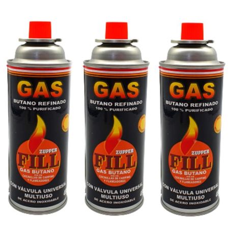 3 Gas Butano Ultra Refinado Valvula Universal Cocinillas Fill