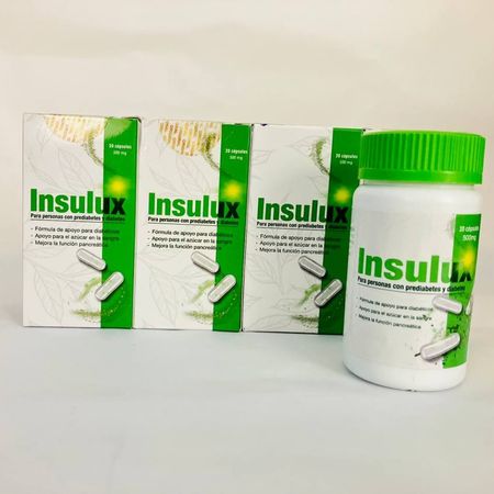 INSULUX SUPLEMENTO ALIMENTICIO PARA PERSONAS CON PREDIABETES Y DIABETES Pack 3