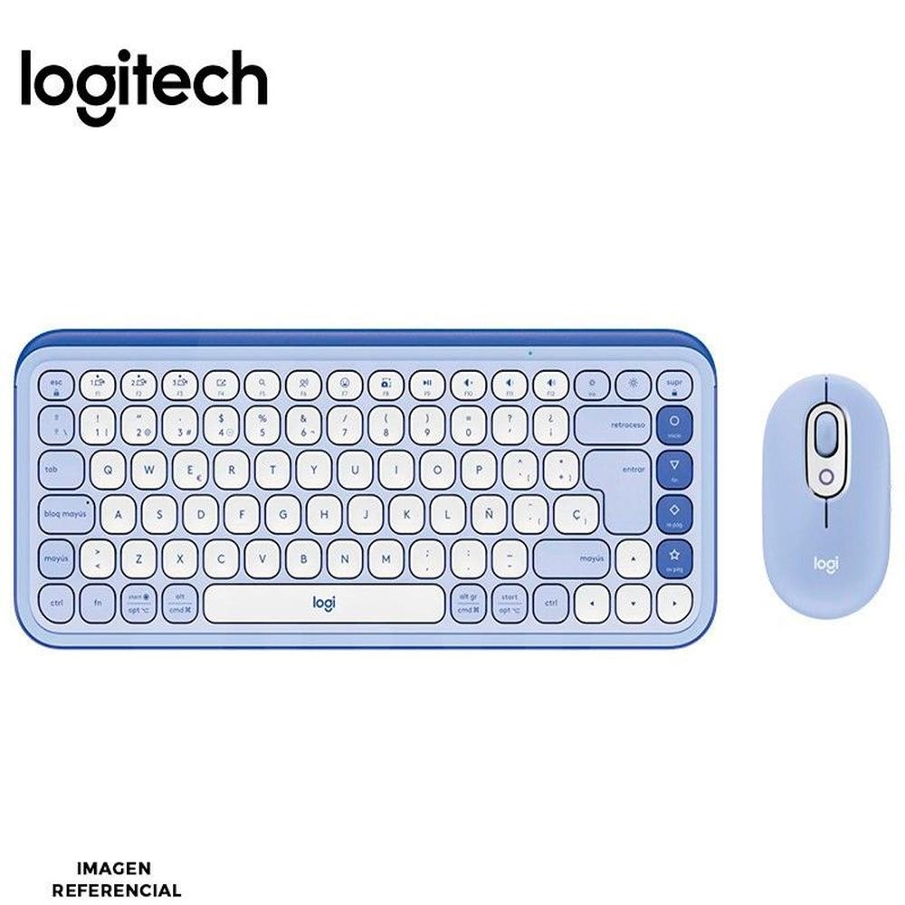 Teclado y Mouse Logitech Pop Icon Combo Bluetooth Wireless Lila morado