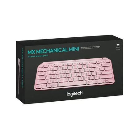 Teclado Logitech Mx Keys Mini wireless recargable Bt inluminado - Rosa