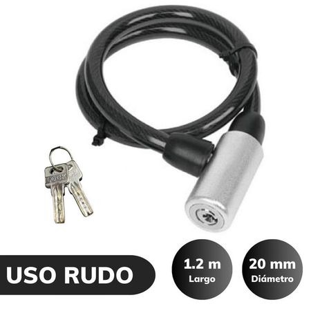 Candado cadena para Bicicletas, motocicletas Negro 20 mm C&A 140338