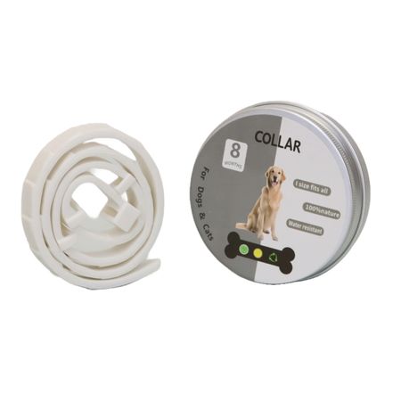 Collar Antipulgas para Perro Adulto/Grande en Lata de Color Blanco