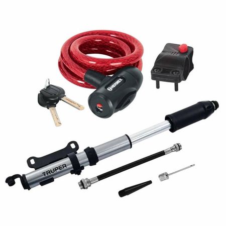 Kit Cadena para bicicleta con Mini Inflador 75 Psi Truper 43923-11997