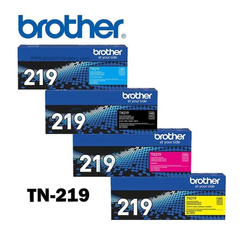 KIT x 4 TONER BROTHER TN-219 NEGRO y COLORES ORIGINAL