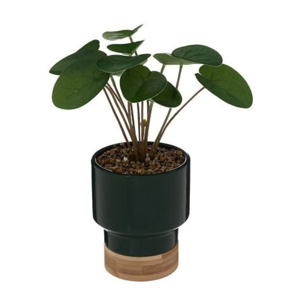 Planta artificial con maceta cerámica Verde 26cm Atmosphera