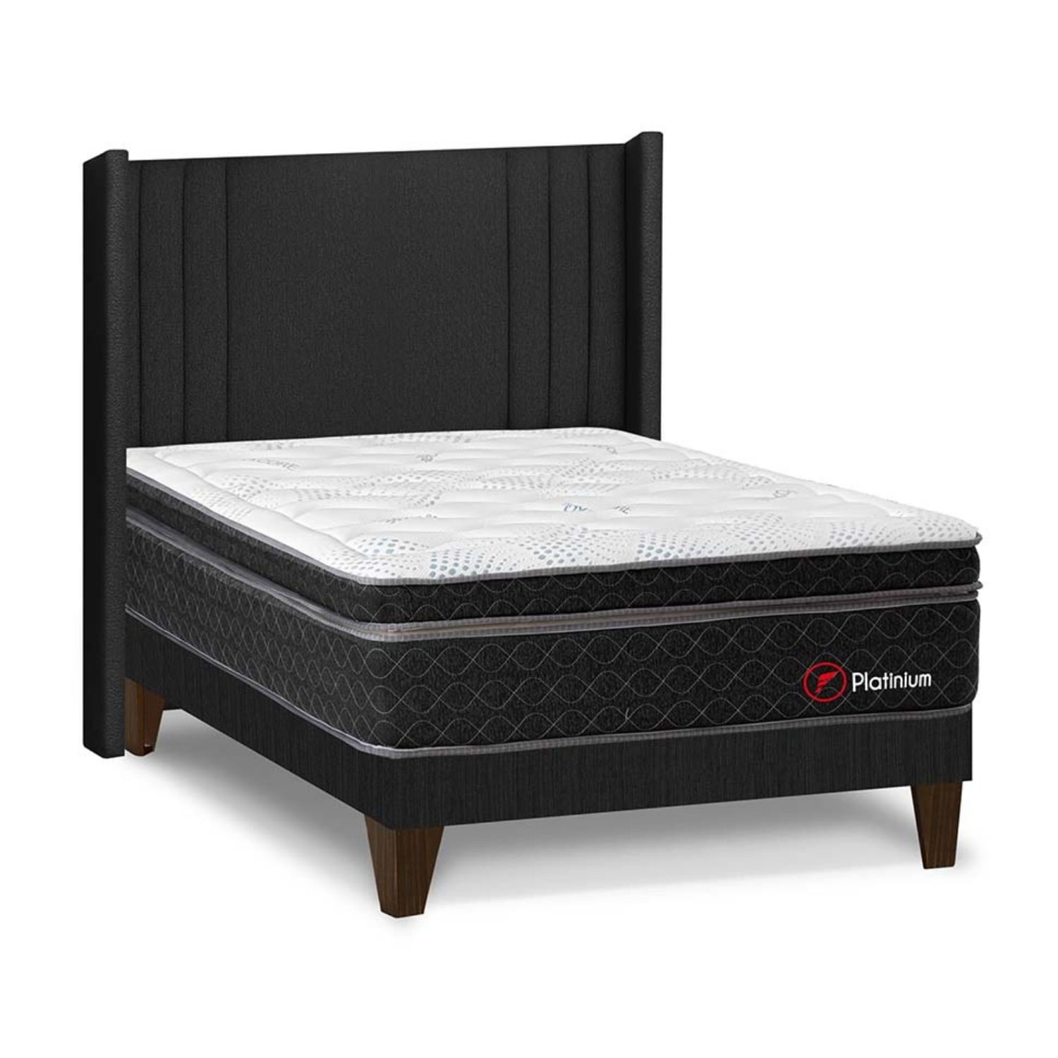 Dormitorio Europeo Platinium 2 plazas + Cabecera de Luxe Gris Forli