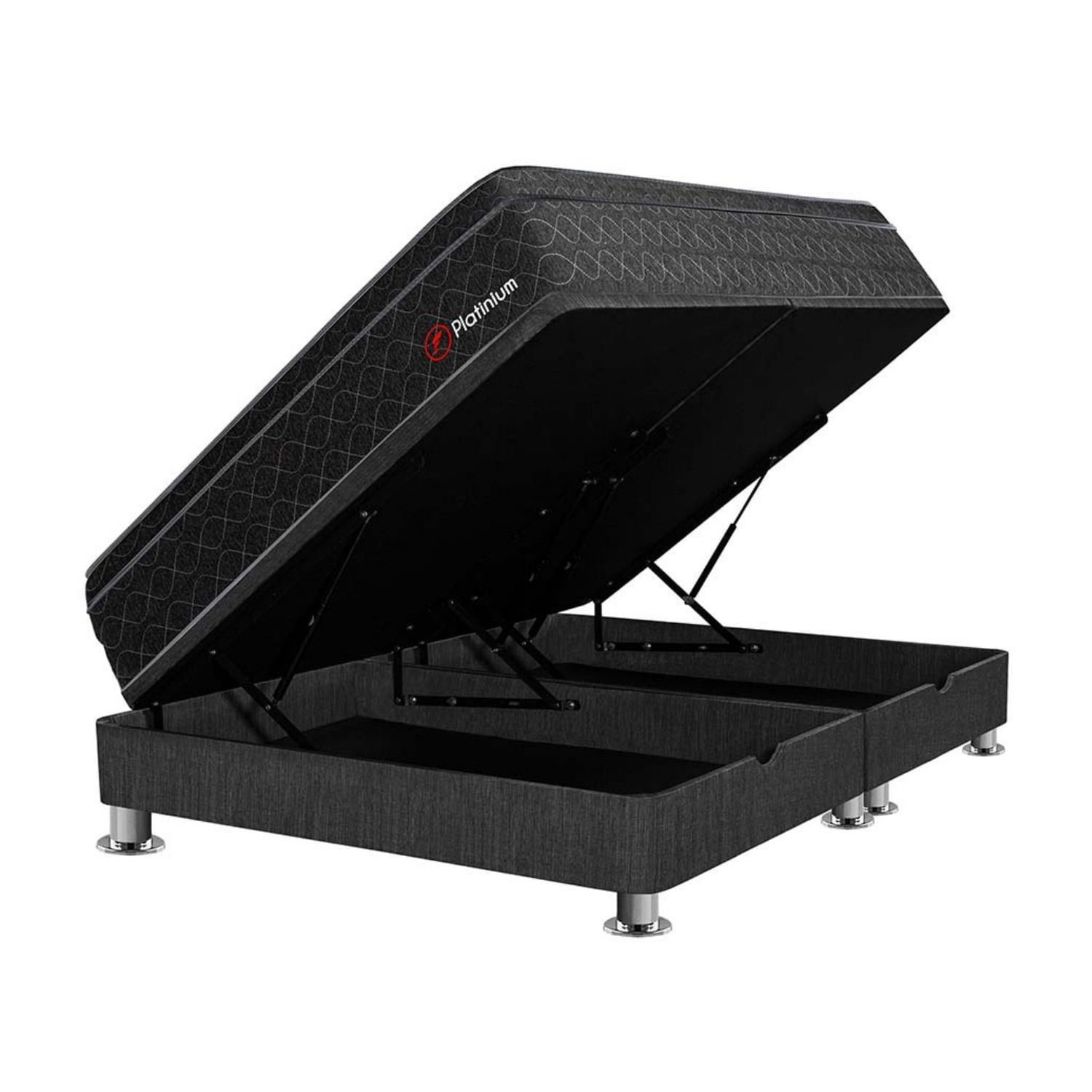 Cama Boxet Gris Platinium Queen Forli