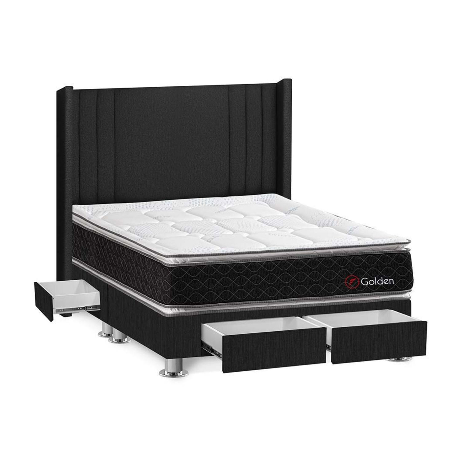 Dormitorio 4 cajones Gris Golden Queen Forli