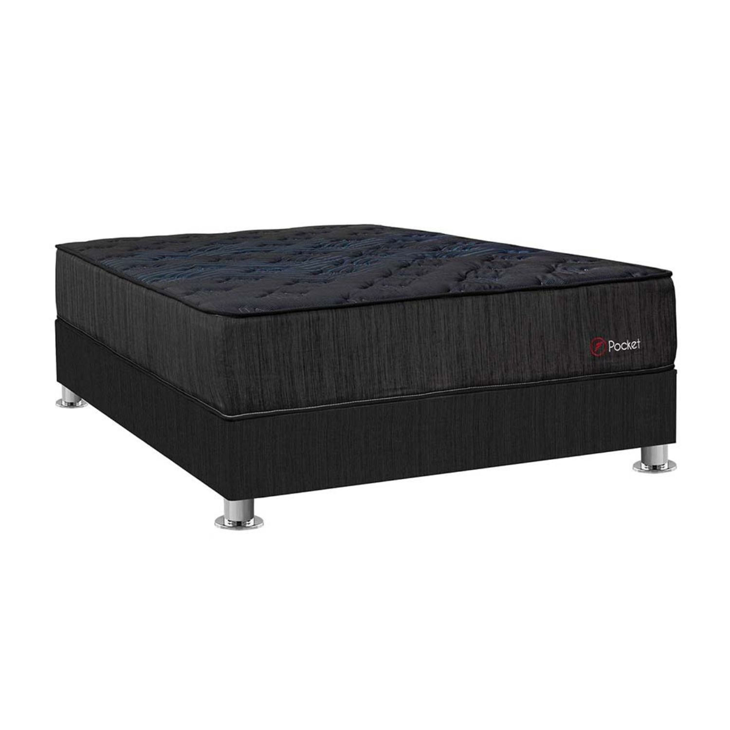 Cama Americana Pocket Negro 2 plazas Forli