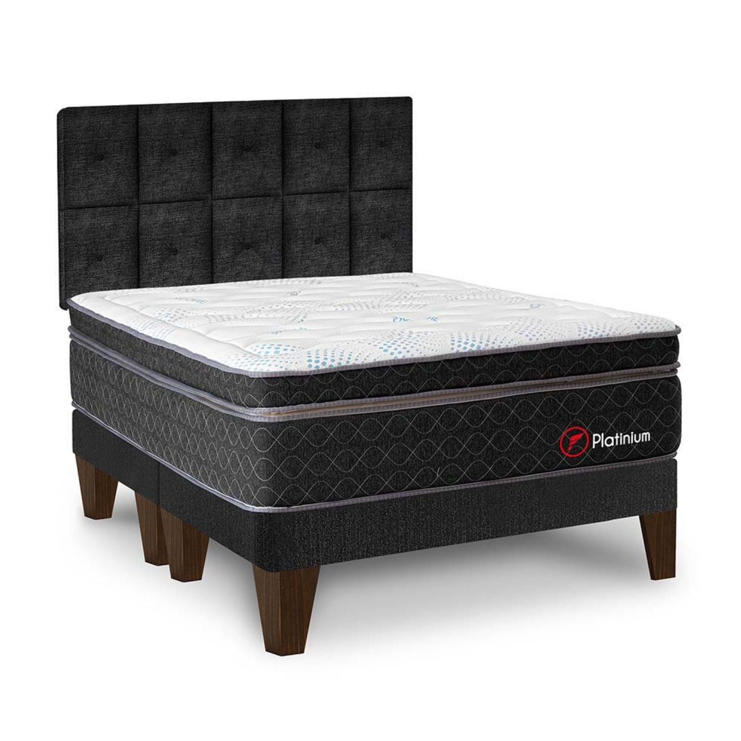 Dormitorio Europeo Platinium Queen + Cabecera Forli