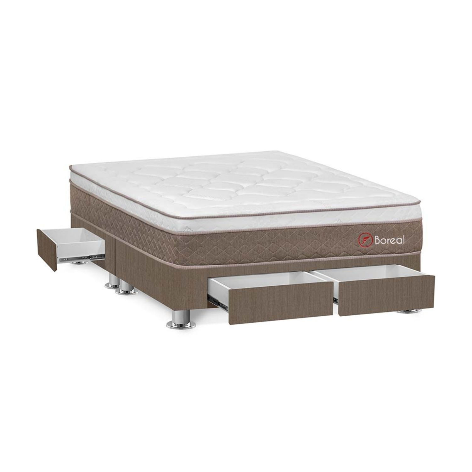 Cama Boreal Pocket Ss con 4 cajones Queen Forli