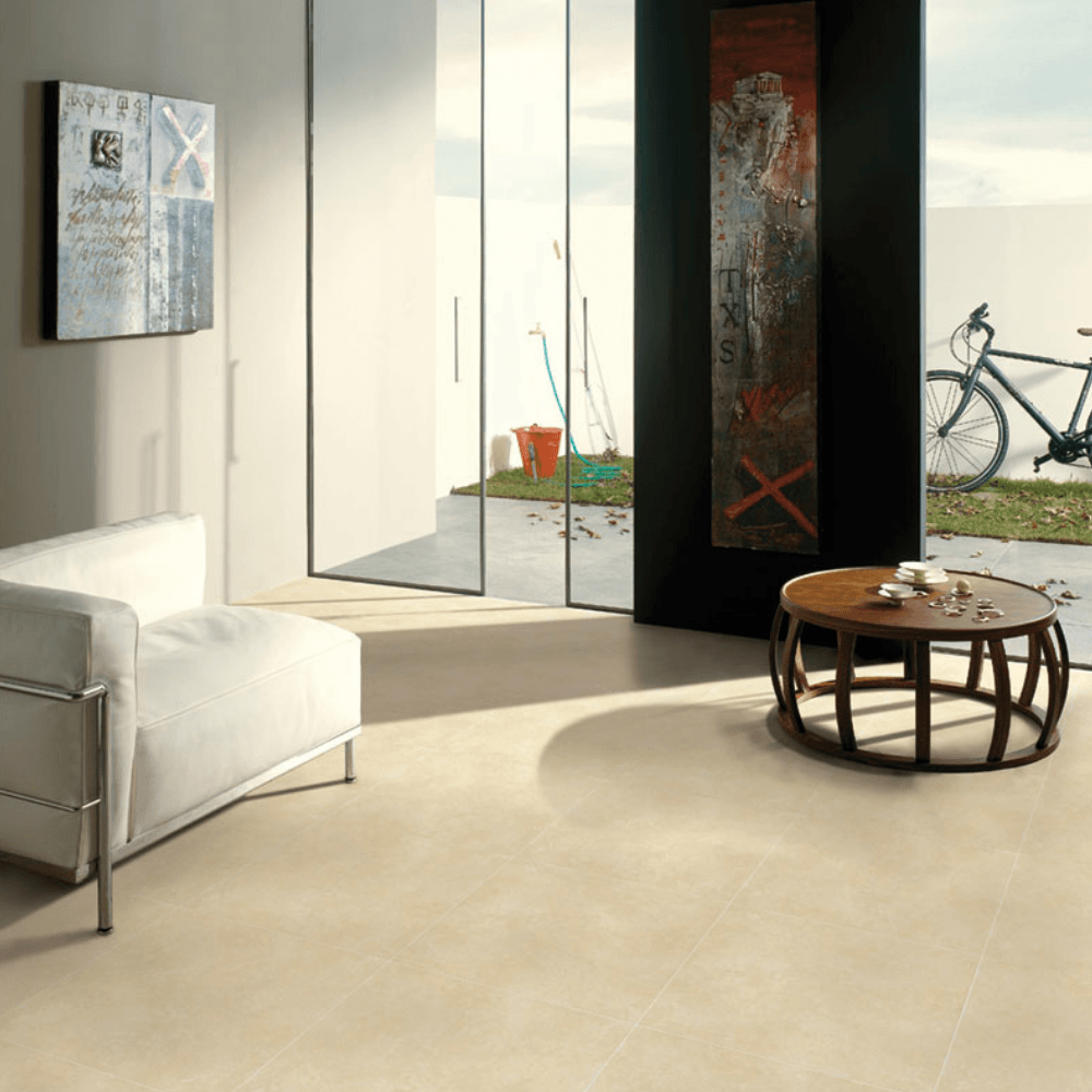 Piso Cerámico Concreto Marfil 45x45cm 2.29m2 San Lorenzo