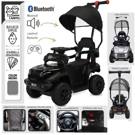 BUGGY JEEP A BATERIA 12 VOLTEOS CON CONTROL AZUL Correpasillo Guiador Buguiea Bateria con  bluetooth Sonido y Luces Azul