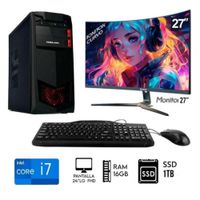 Computadora Pc Intel Core i7 3.2ghz Ram 16GB  Disco Solido 1TB  Monitor 27FHD