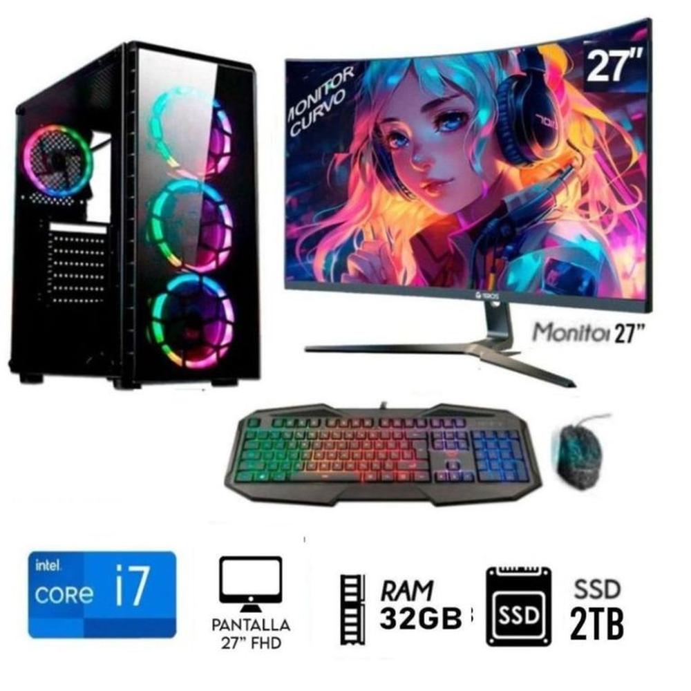 Computadora PC CORE i7 3.2Ghz  Ram 32GB   Disco SSD 2TB  Monitor 27 FULL HD