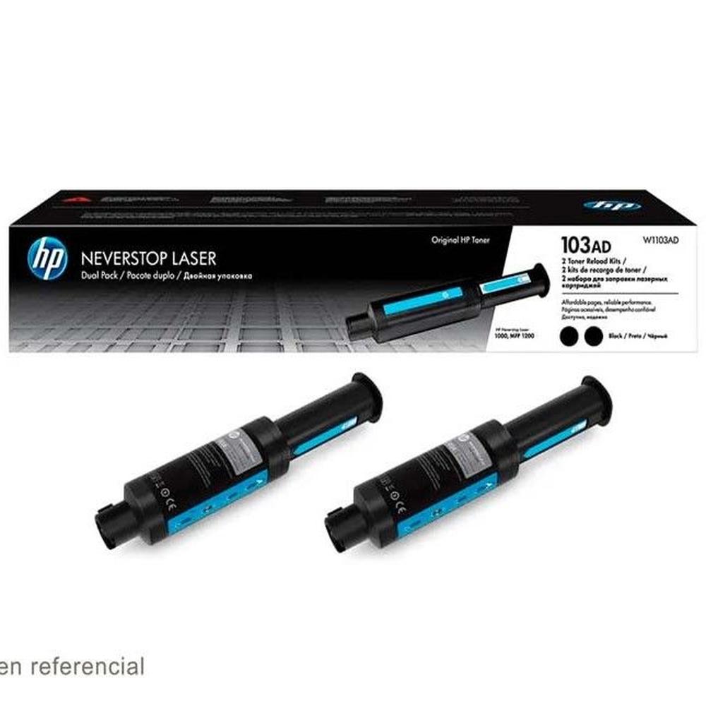 TÓNER HP 103AD NEGRO W1103AD ORIGINAL Jeringa Recarga Cartucho 2 pack