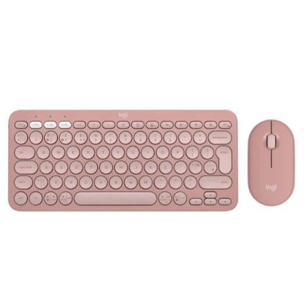 Kit Teclado Y Mouse Logitech K380s +Mouse M350s Bt Inalámbrico rosa