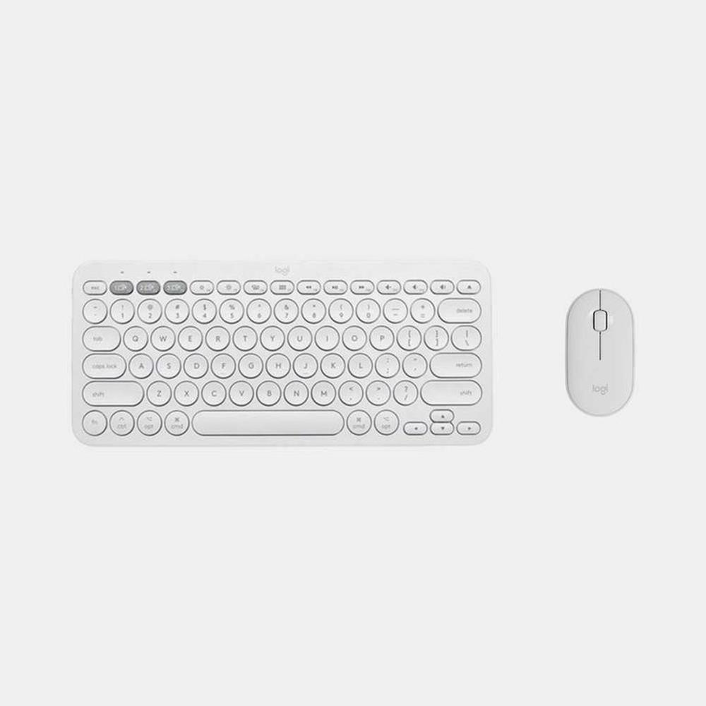 Kit Teclado Y Mouse Logitech K380s +Mouse M350s Bt Inalámbrico blanco