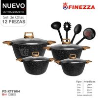 Juego de Ollas de Finezza Ultragranito FZ-X1716M de 12 Pzs.