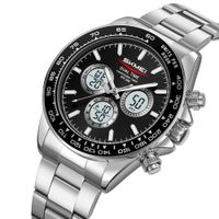 Reloj Skmei 2505 Plateado Correa Acero Digital Analogo Plateado