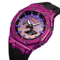 Reloj Skmei 2471 Morado Correa Silicona Hora Mundial Morado