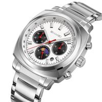 Reloj Skmei 9360 Plateado Correa Acero Digital Analogo Plateado