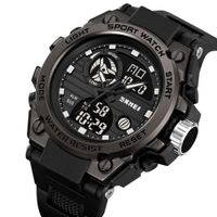 Reloj Skmei 2360 Negro Correa Silicona Unisex Plateado