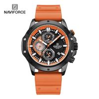 Reloj Naviforce 8036 Borde Negro Correa Naranja Naranja