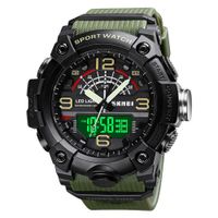 Reloj Skmei 1619 Negro Correa Silicona DUAL TIME Digital Analogo Negro