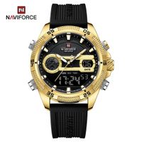 Reloj Naviforce NF9223 DUAL TIME Correa Silicona para Caballero NEGRO