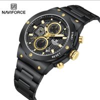 Reloj Naviforce 8072 Analogo Correa Acero Para caballero Negro