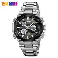 Reloj Skmei 2210 Correa Acero Digital Analogo Negro