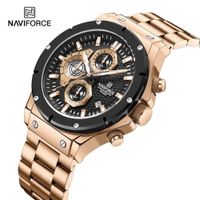 Reloj Naviforce 8026 Analogo Correa Acero Para caballero Rosa