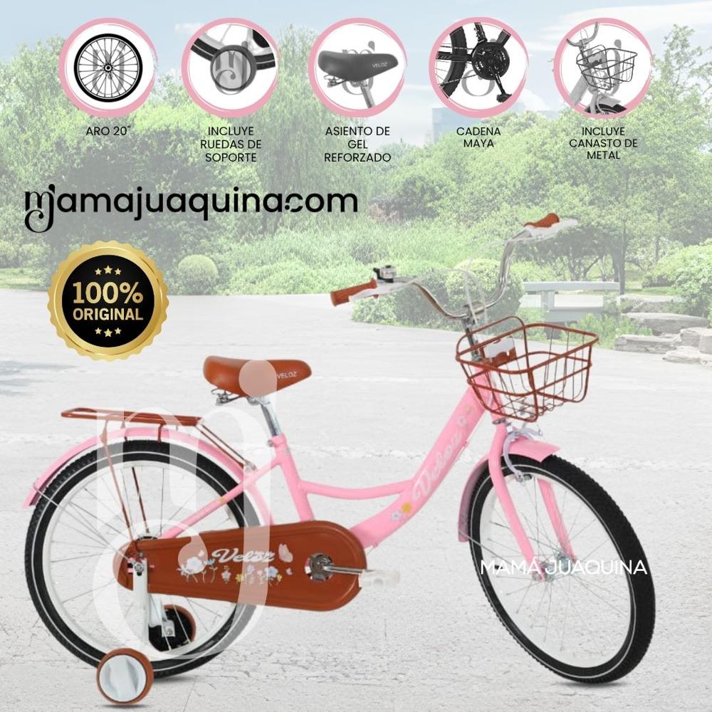 Bicicleta Para Niña Aro 20 NEW LADY con Canasta Pink
