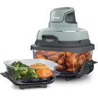 FREIDORA DE AIRE Y COCINA PORTÁTIL CRISPI FN101SG NINJA 4 EN 1, VIDRIO | VERDE