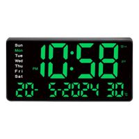 Reloj Digital LED 31.5 cm con Calendario Temperatura y Alarma JH1404 Verde