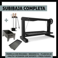 Parrilla a Carbón Leña Subibaja Completo 135 Hierro Fundido