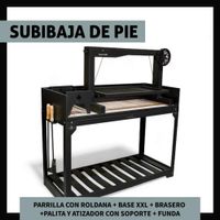 Parrilla a Carbón Leña Subibaja de Pie 135 Acero Inoxidable