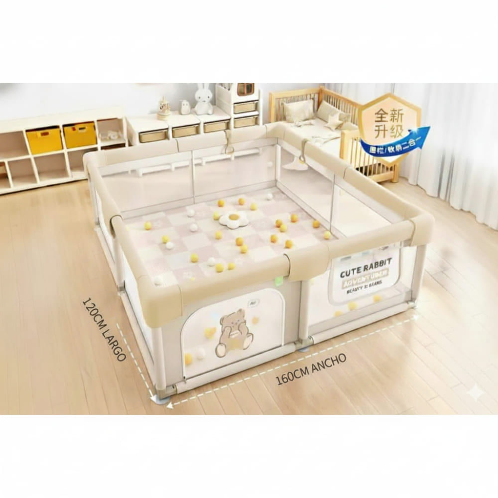 Parque Infantil Juego Cuna Corralito Valla Protectora Barandilla 120x160