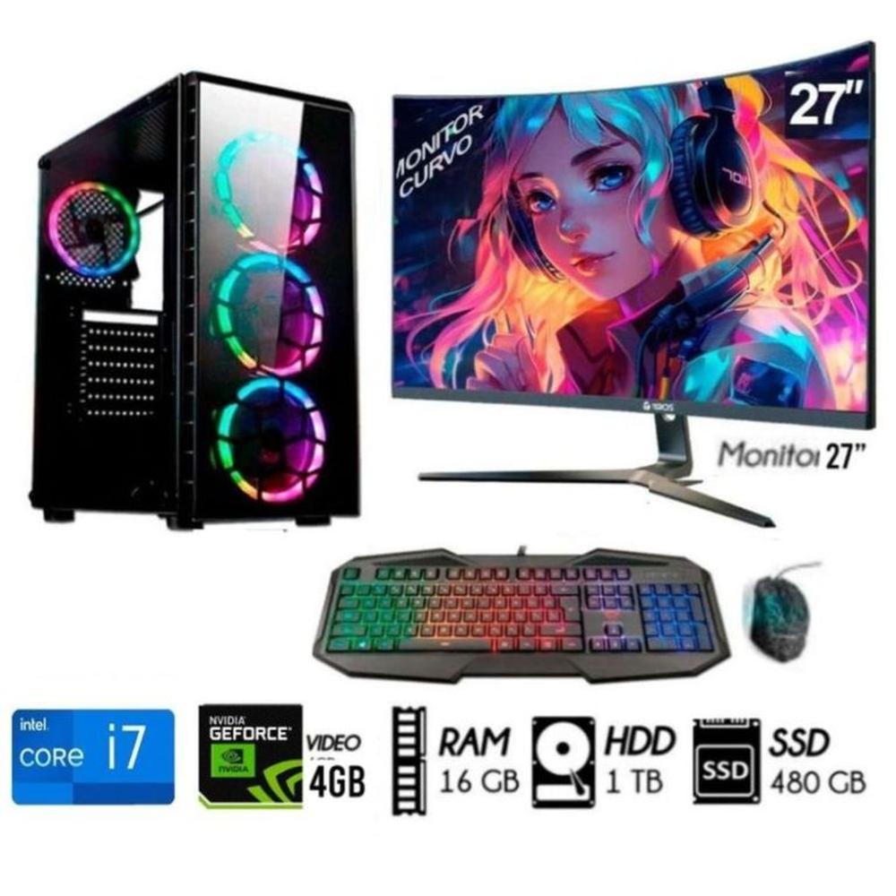 Computadora Pc  CORE I7  Ram 16GB  Disco HDD 1TB   SSD 480GB  Video GT  4GB   M27