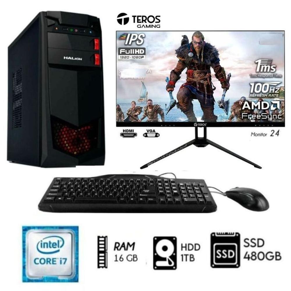 Computadora PC Core i7 3.2Ghz Ram 16GB  Disco 1TB   SSD 480GB  Monitor 24 FHD