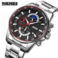 Reloj Skmei 9250 PLATEADO FONDO NEGRO Cronómetro NEGRO